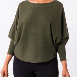 NWT olive green boatneck sweater, size S/M